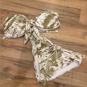 Kenny Flowers Olive & White Palm-Print Bikini